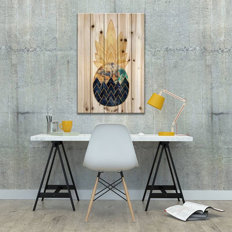 Precious Pineapple I Print On Wood by Elisabeth Fredriksson - Multi-Color