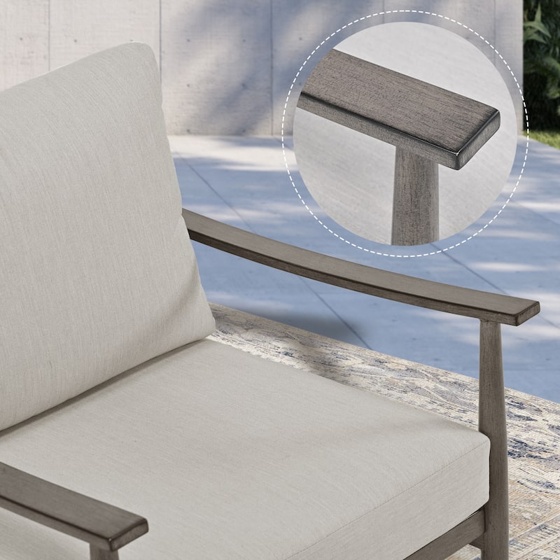 5-Person Aluminum Patio Conversation Set with Webbing Chair Back and Cushions
