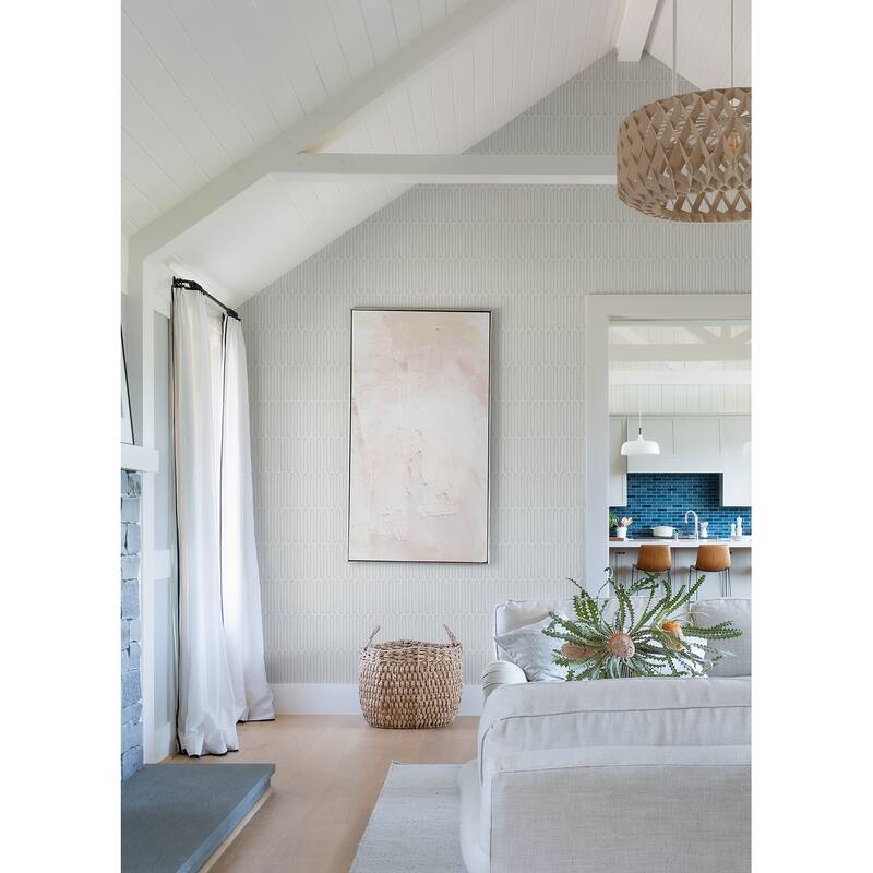 A-Street Prints Lars Light Grey Retro Wave Wallpaper