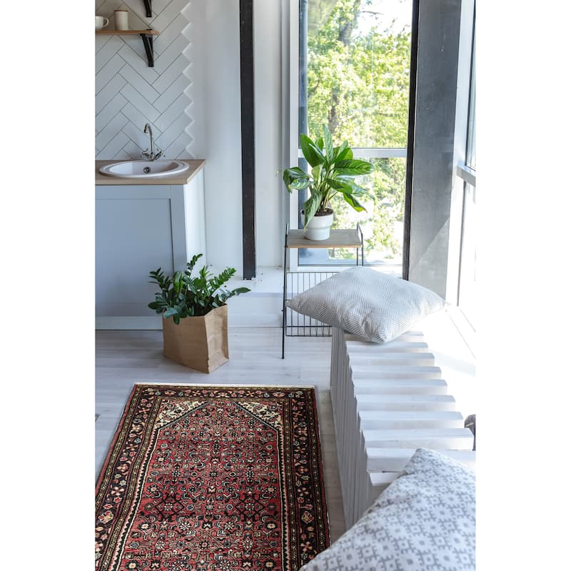 ECARPETGALLERY Hand-knotted Andelz Red Wool Rug - 3'8 x 9'10