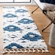 preview thumbnail 48 of 50, SAFAVIEH Moroccan Tassel Shag Kobi 2-inch Thick Rug 8' Runner - Blue/Ivory