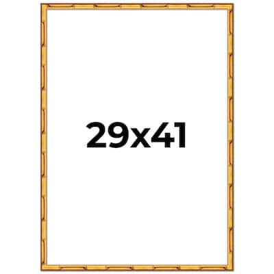29x41 Frame Gold Bamboo Picture Frame Modern Photo Frame Includes UV Acrylic Shatter Guard Front Acid Free Foam Backing Board