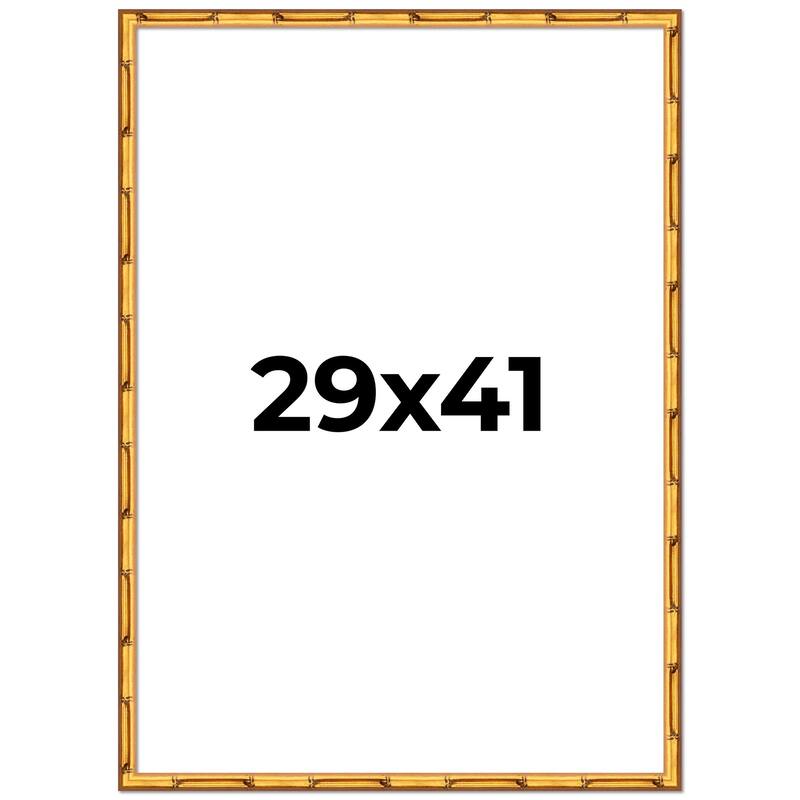 29x41 Frame Gold Bamboo Solid Wood Picture Frame | 1 Inch Moulding