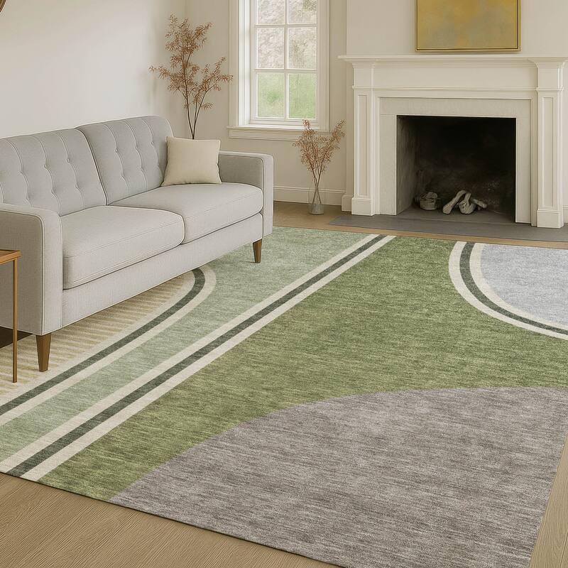 Machine Washable Indoor/ Outdoor Contemporary Keely Chantille Rug