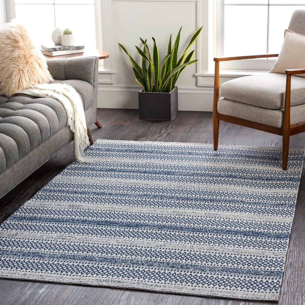 Livabliss Wendy Moroccan Stripe Cotton Area Rug