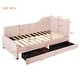 preview thumbnail 25 of 28, Twin Stripe L-shaped Semi-enclosed Daybed wStorage Drawers, Corduroy Upholstered Daybed, Wood Slat Support, No Spring Box Need