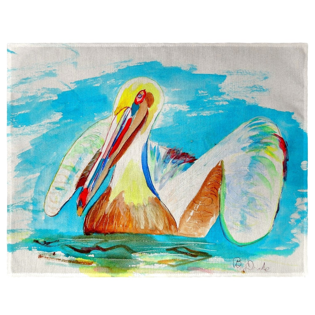 Pelican in Teal Place Mat Set of 4