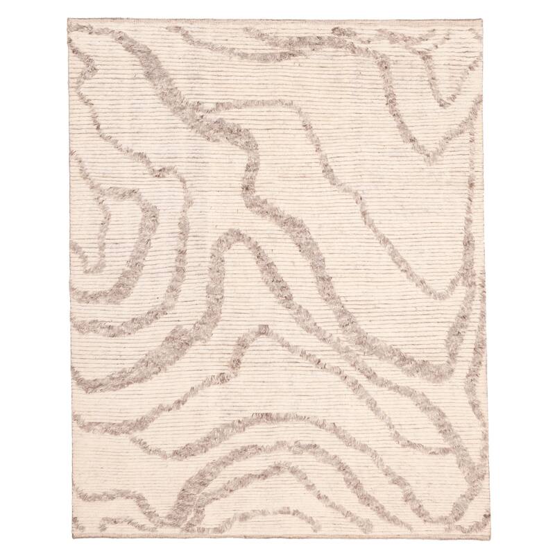 ECARPETGALLERY Hand-knotted Looma Cream Wool Rug - 8'1 x 10'0