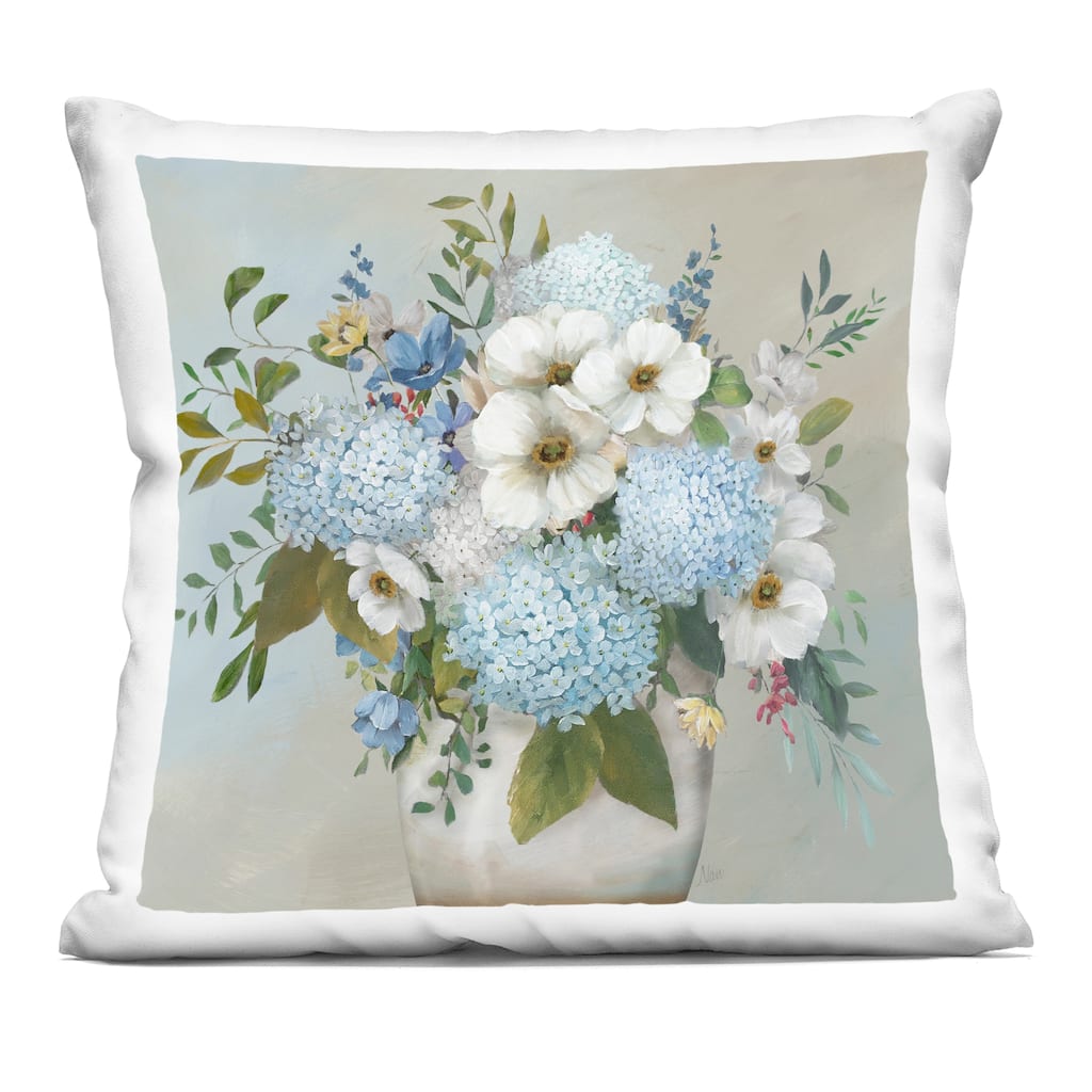 Stupell Wild Hydrangea & Magnolias Decorative Printed Throw Pillow Design by Nan