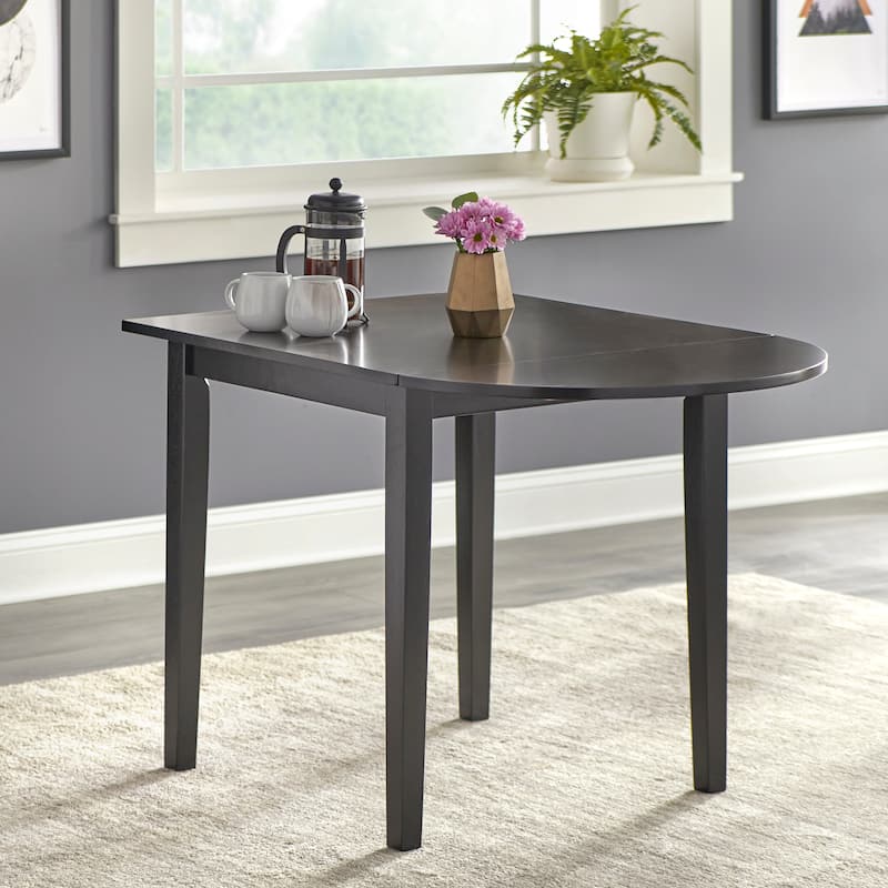 Simple Living Country Cottage Solid Wood Drop-Leaf Dining Table - Black