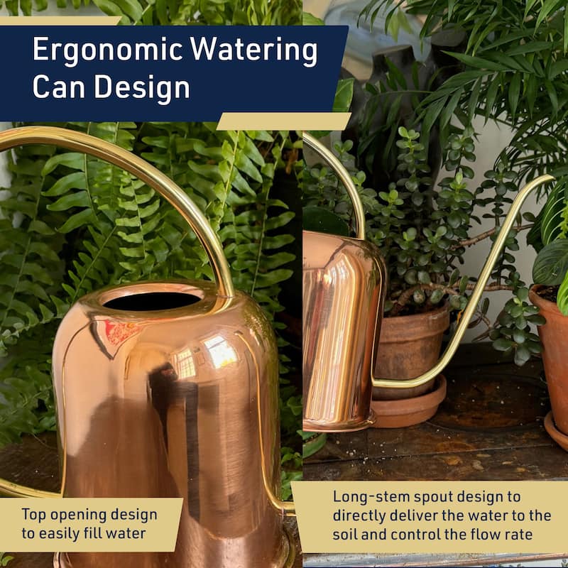 48oz Long Spout Copper Watering Can for Indoor Plants