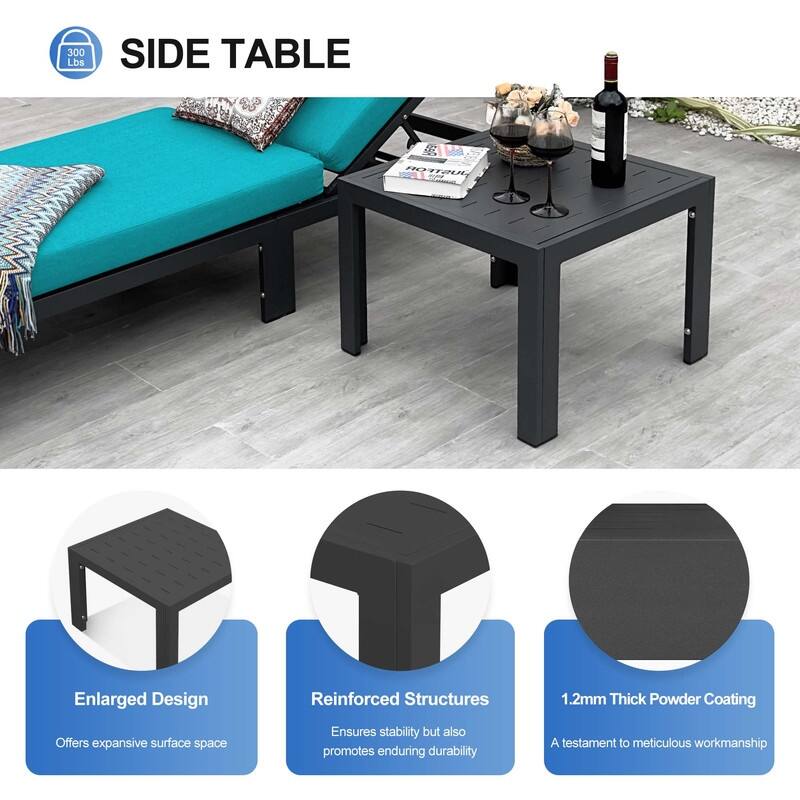 FINCATI Oversized Modular Aluminum Outdoor Furniture Set, 29" Deep Wide Sectional Seating Aluminum Patio Set with Coffee Tables
