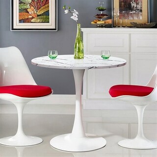 Marble White MDF 31.5 Inch Dining Round Tulip Table - Bed Bath & Beyond ...