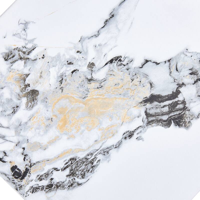 GDFStudio Elion Wood Coffee Table with Marble Texture