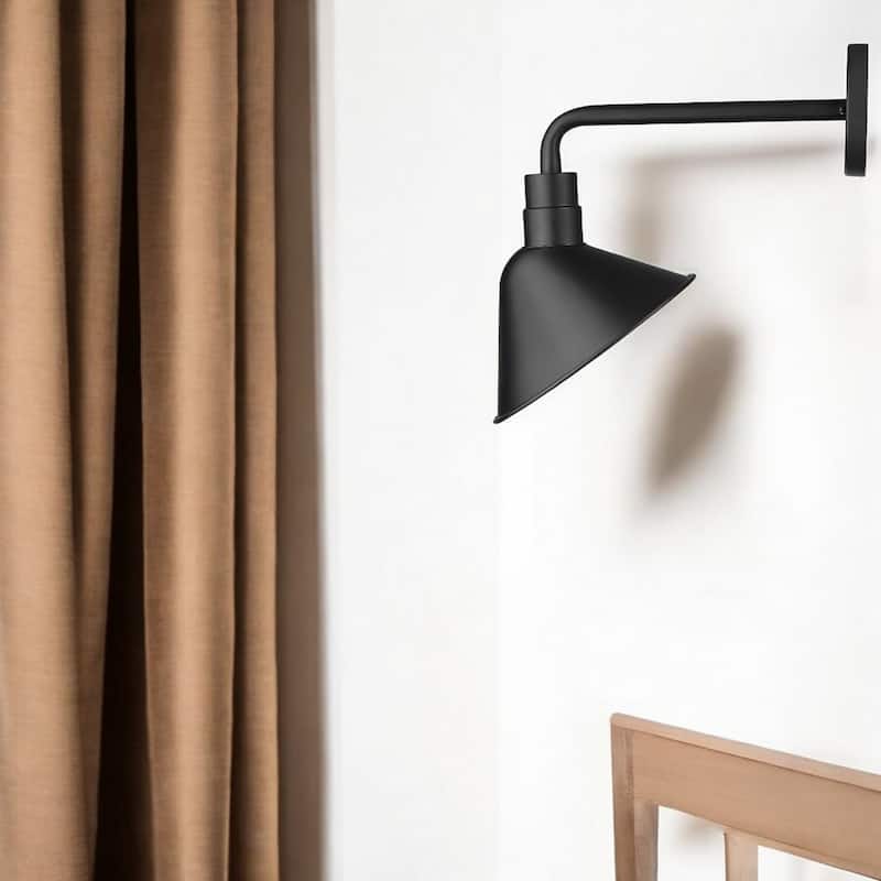 Modern Farmhouse Outdoor Wall Light Matte Black Steel Exterior Sconce with Wet Locations or Entryway