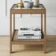 preview thumbnail 6 of 16, Nathan James Hayes Nightstand, Light Brown Finish, Glass Top