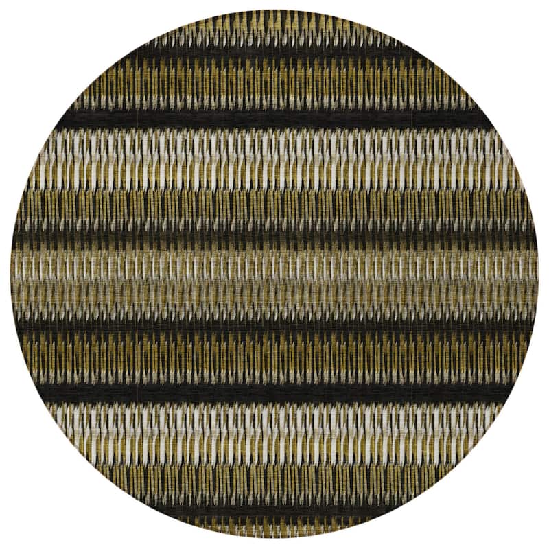 HomeRoots Striped Transitional Rectangle Outdoor Rug