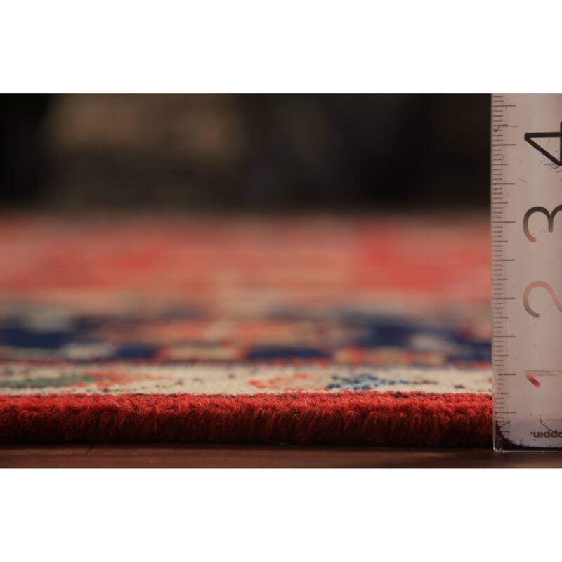 Red Orange Oushak Indian Large Rug Handmade Wool Carpet - 9'10"x 13'10"