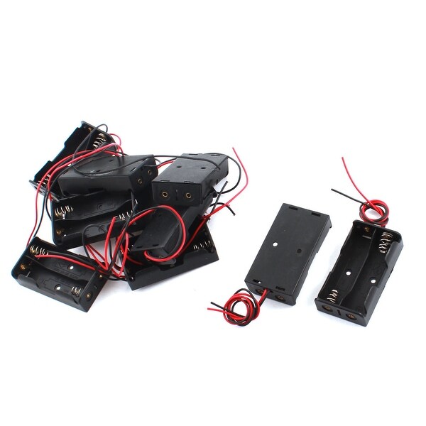 Unique Bargains 10pcs Open Frame Plastic Shell 2 x 1.5V AA Battery Holder Case Storage Box