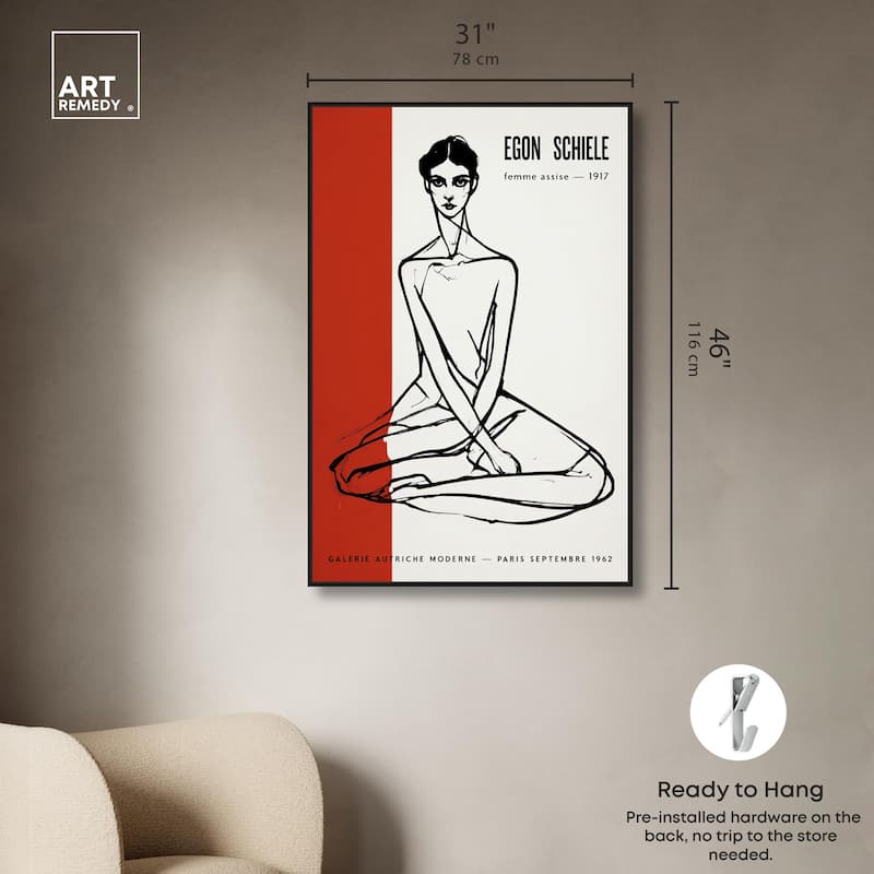 Schiele's Red and White Canvas by Art Remedy