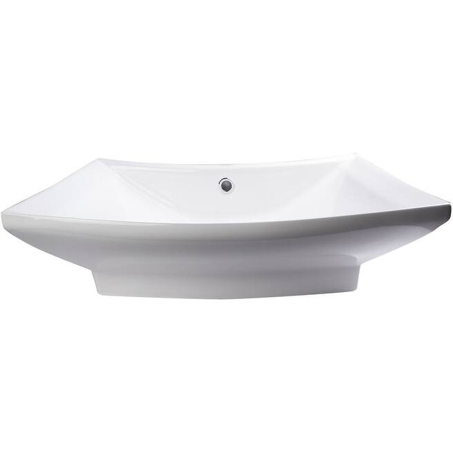 Eago 28-3/8" Rectangular Porcelain Bathroom Sink with Single Hole