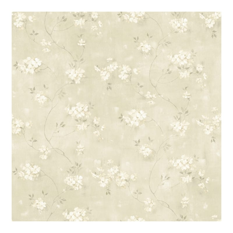 Chesapeake Braham Taupe Floral Trail Wallpaper - 20.5 x 396 x 0.025
