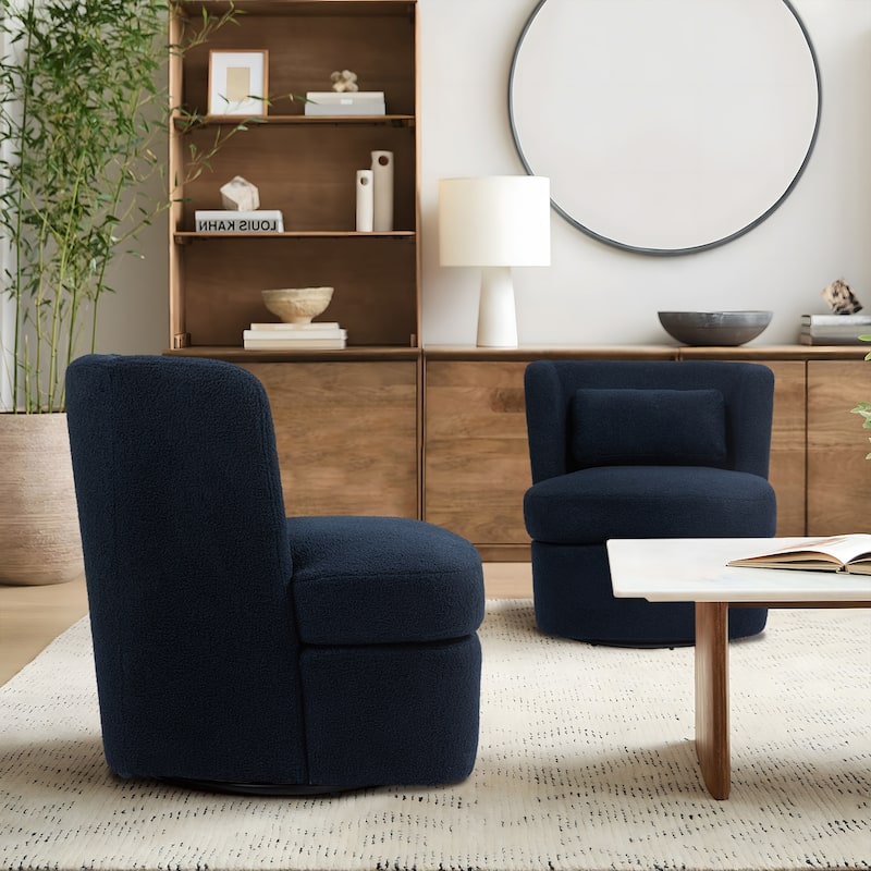 Swivel Upholstered Accent chair With pillow