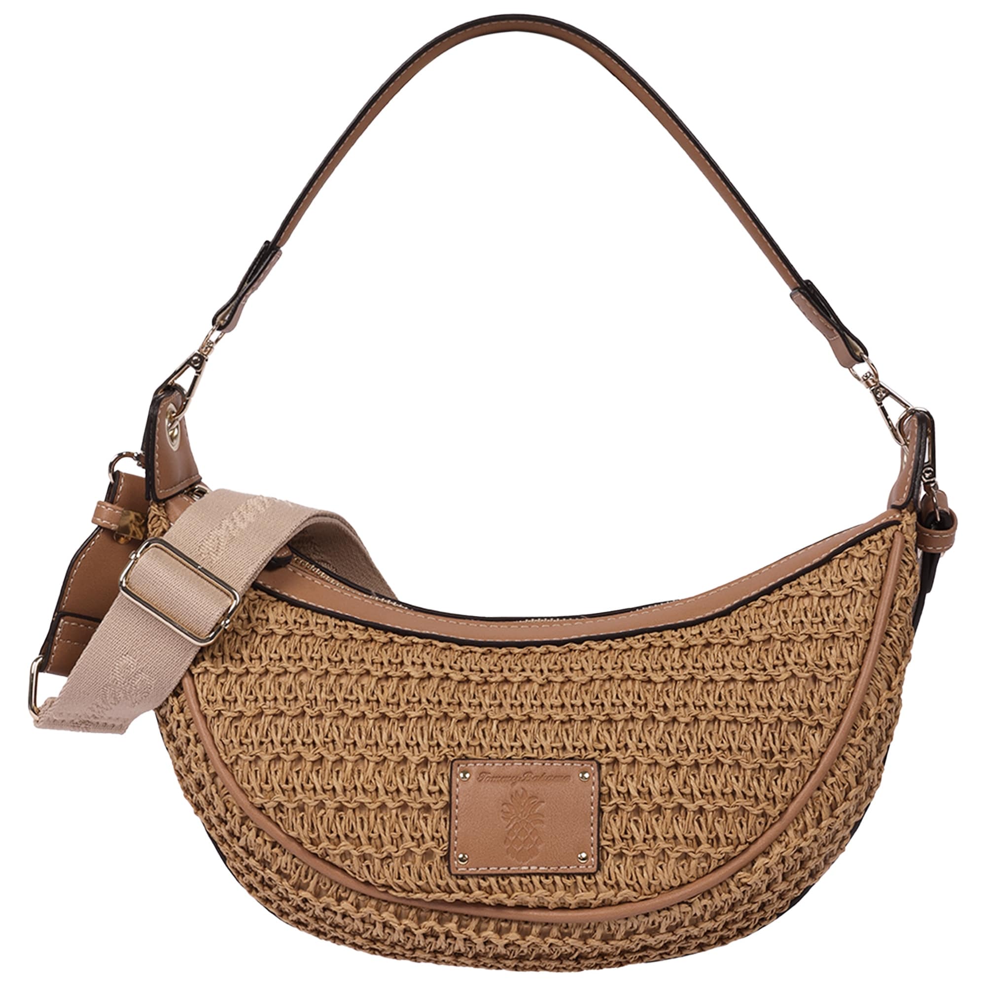 Tommy Bahama Raffia Crescent Hobo Bag