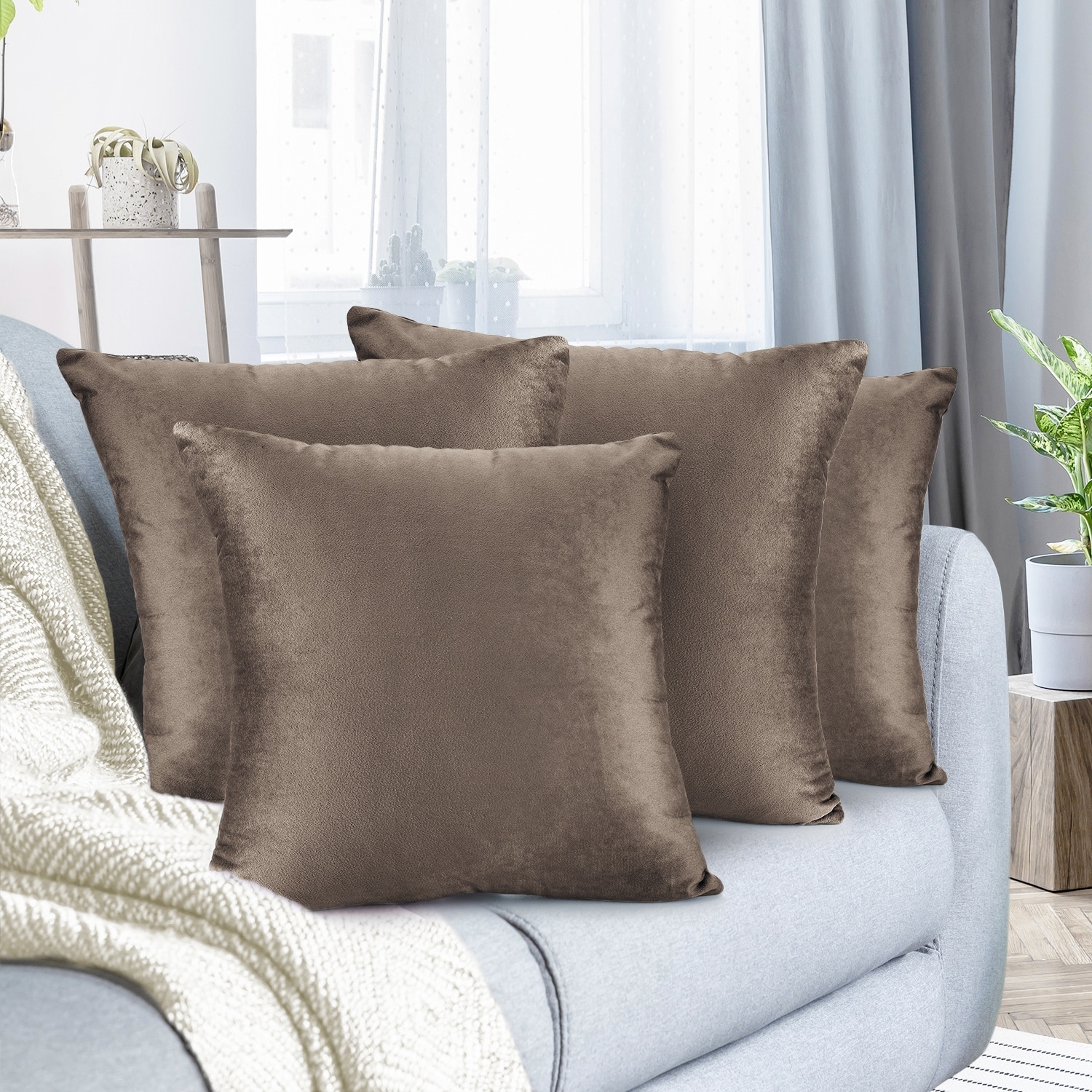 Microfiber throw pillows sales