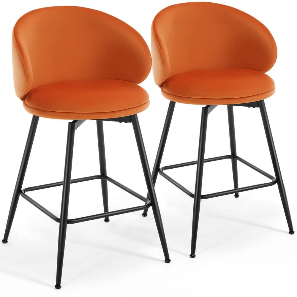 26"/30" Velvet Upholstered Swivel Counter/Bar Stools Set of 2/3