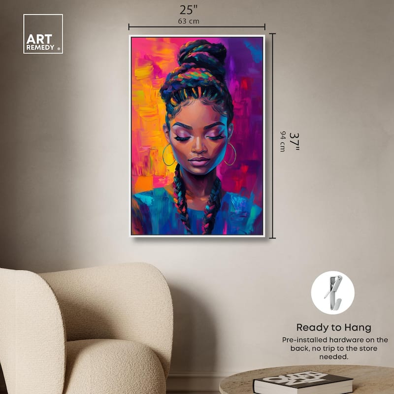 Bold Colorful Braids Canvas by Art Remedy