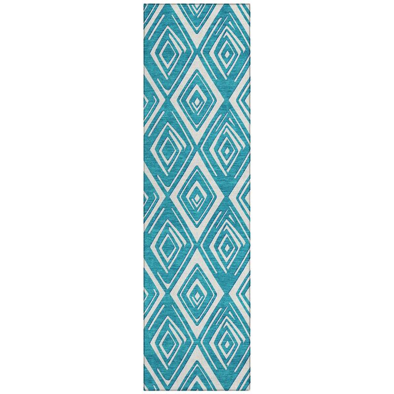 Machine Washable Indoor/ Outdoor Chantille Contemporary Diamonds Rug