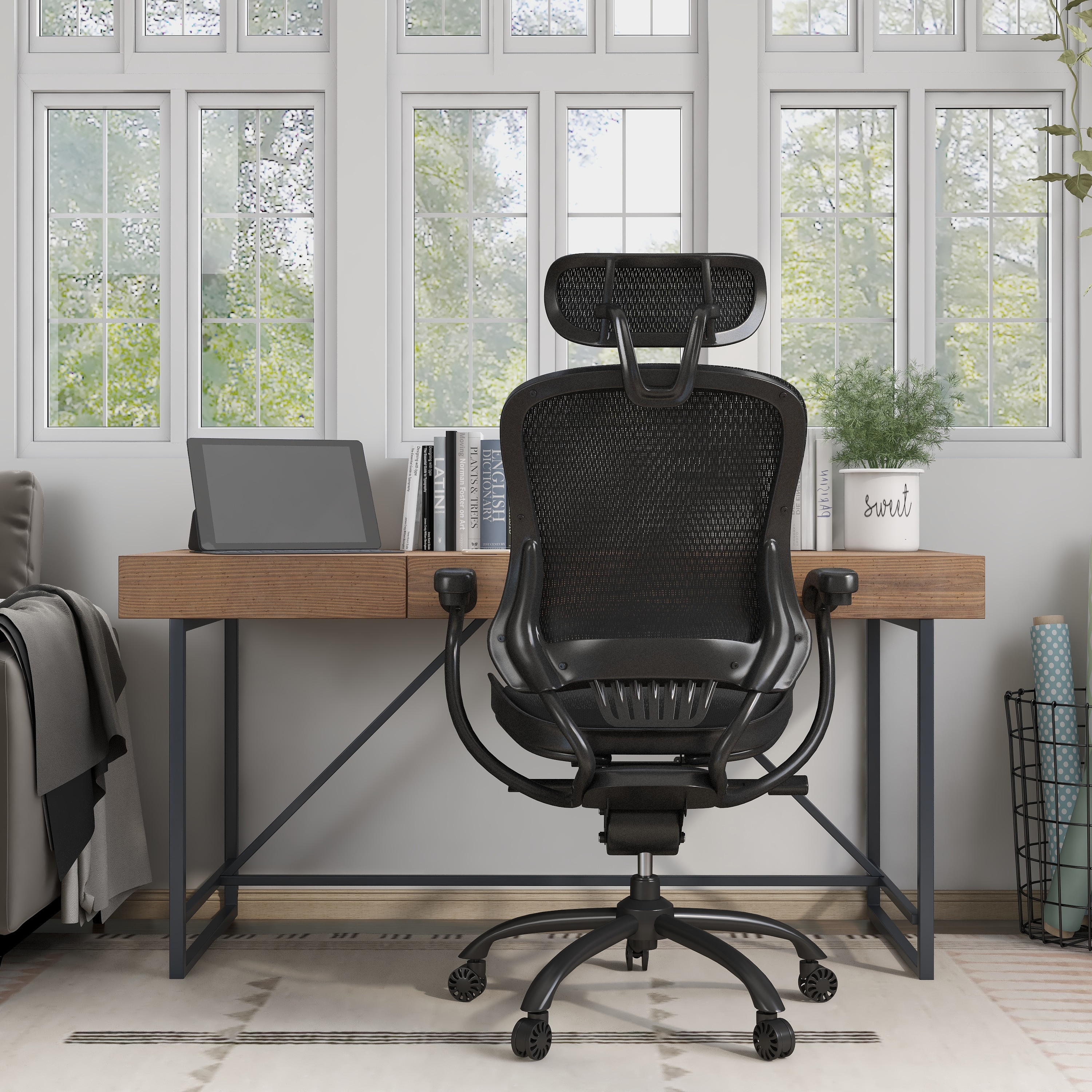 Furniture of America Nicholson Height Adjustable Synchro Tilt Desk