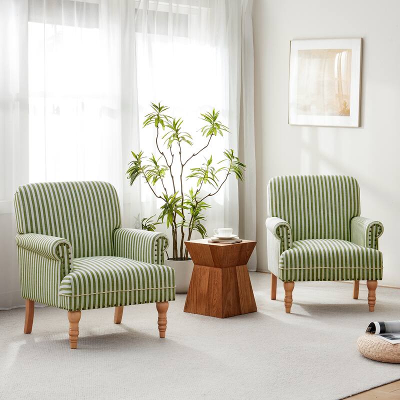 Upholstered Accent Sofa Linen Club Chair with Legs for Living Room