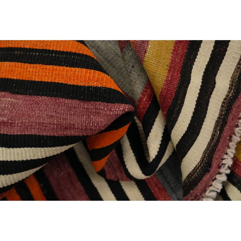 Hand Woven Oriental 100% Wool Carpet Southwestern Geometric Multi-Colored Kilim Area Rug - 7' 11'' X 5' 2''