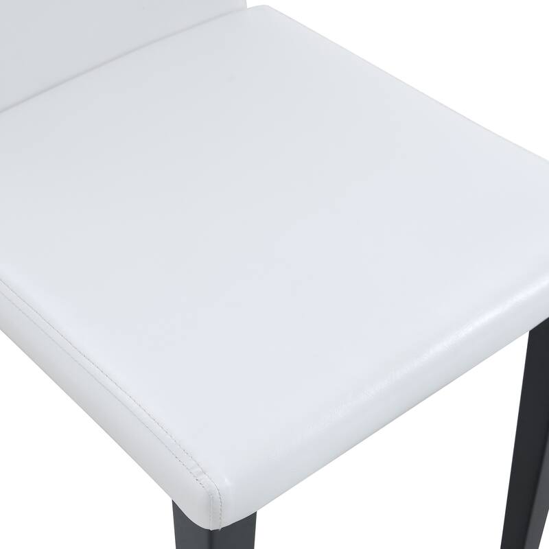 White Dining Chair Leather Chair Side Chair Office Chair Dressing Chair Set of 2 with Ergonomic Backrest