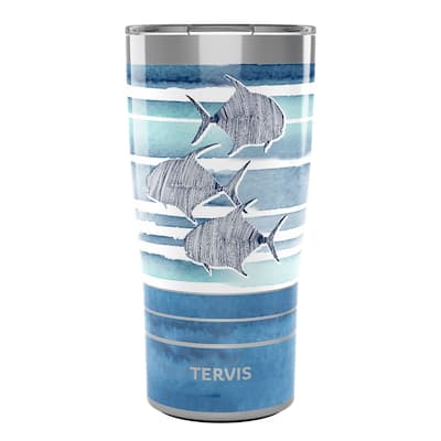 Tervis Traveler Guy Harvey Freeswim Fish Triple Walled Insulated Travel Tumbler, Stainless Steel