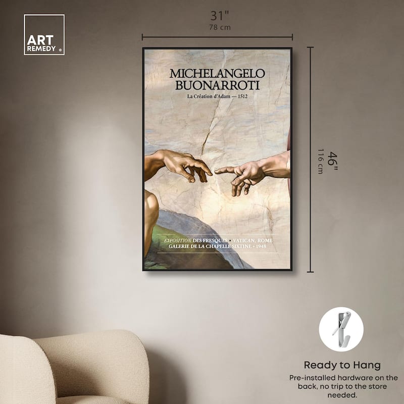 Touching Fingers Canvas by Art Remedy