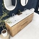 preview thumbnail 97 of 152, Floating Bathroom Vanity with Integrated Resin Top