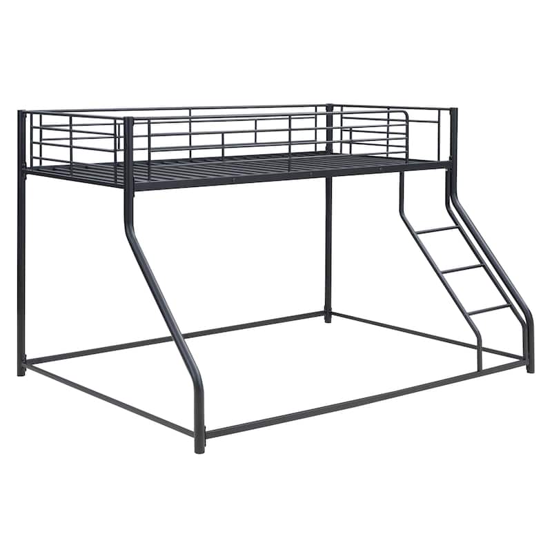 Metal Bunk Bed - Full XL/Twin XL Over Queen with Sloping Ladder, No Box Spring Needed, Easy Assembly