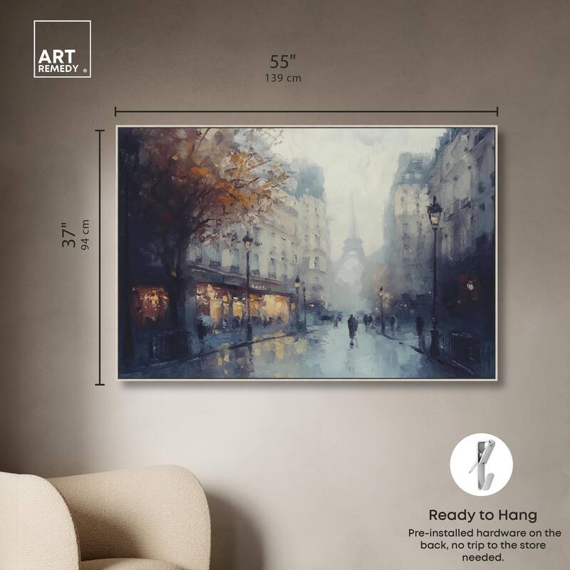 Foggy Paris Canvas by Art Remedy
