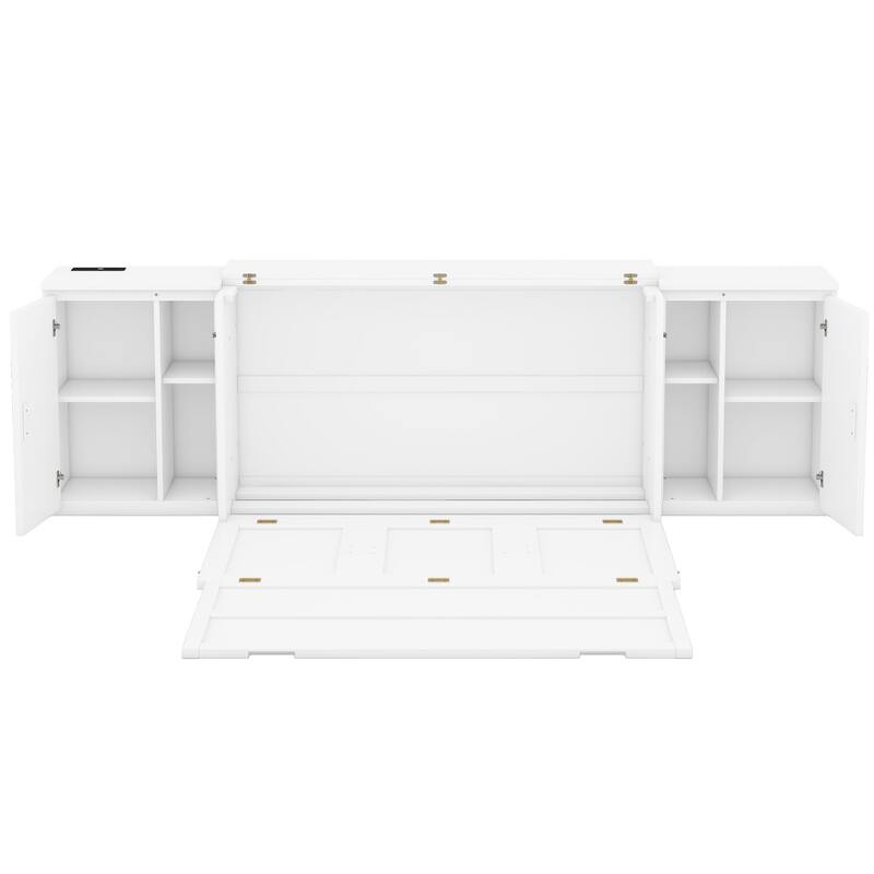 Murphy Bed with Shelves, Cabinets & USB Ports