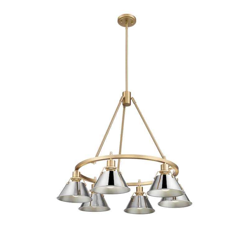 Orwell 6-Light Chandelier in Brushed Champagne Bronze with Chrome - Gold