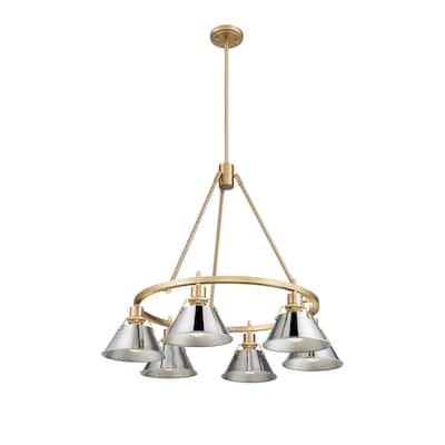 Orwell 6-Light Chandelier in Brushed Champagne Bronze with Chrome - Gold