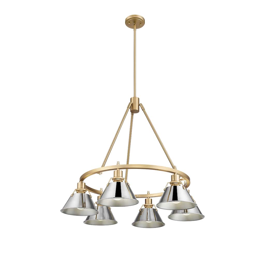 Orwell 6-Light Chandelier in Brushed Champagne Bronze with Chrome - Gold