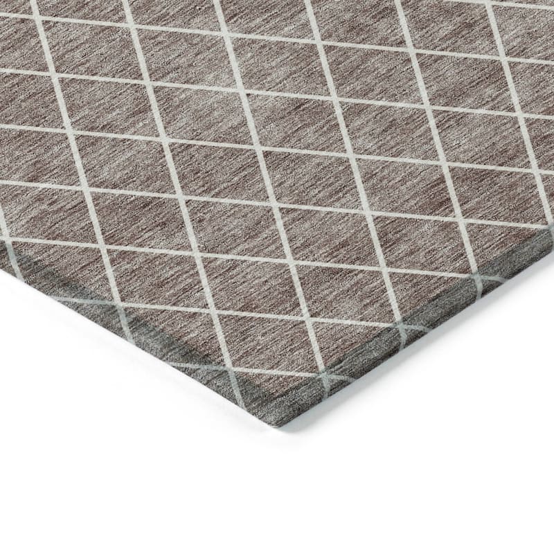 Machine Washable Indoor/ Outdoor Chantille Diamond Trellis Rug