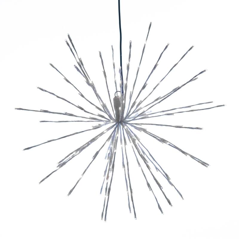 Christmas LED Spritzer Pure White and Red 24 Inch