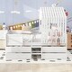 preview thumbnail 1 of 11, Full Size House Low Loft Bed with Four Storage Drawers White