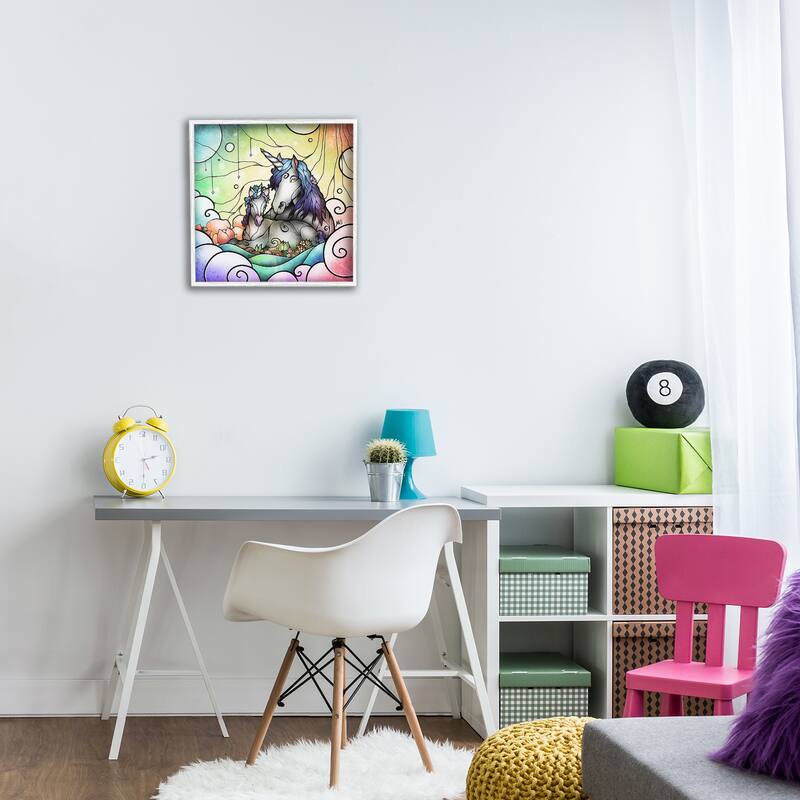 Stupell Deco Style Unicorns Framed Giclee Art Design By Mandie Manzano
