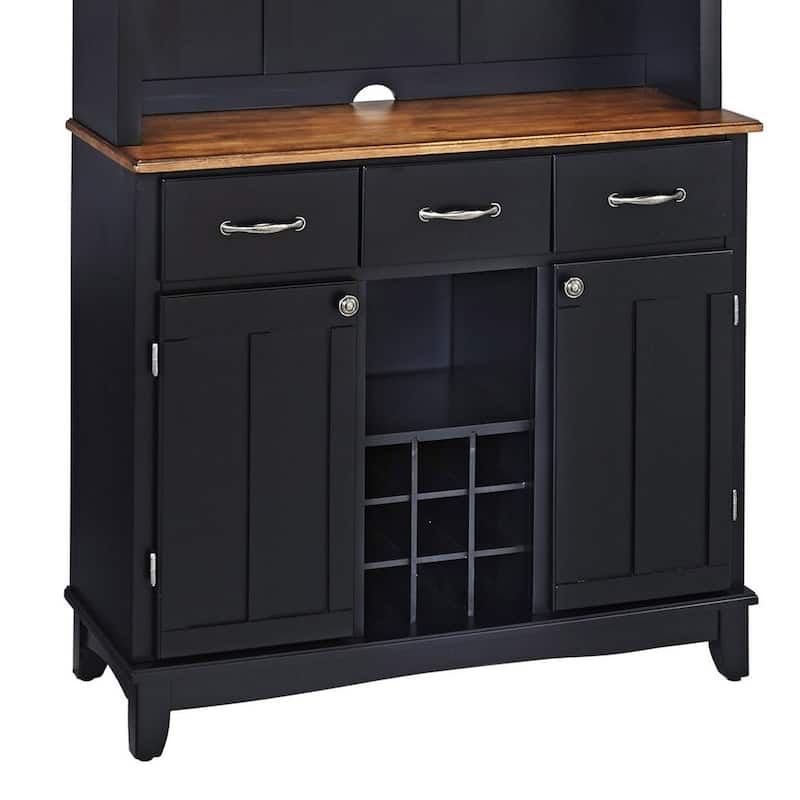 Buffet of Buffets Black Storage Hutch with Wood Top